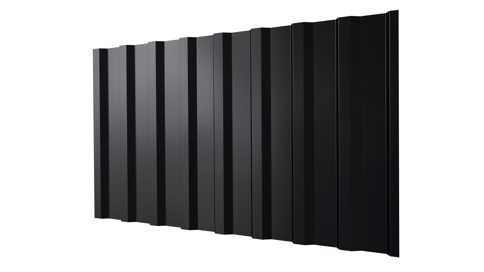 Профнастил С20B 1150/1100x0,4 мм эконом, 9005 черный янтарь глянцевый