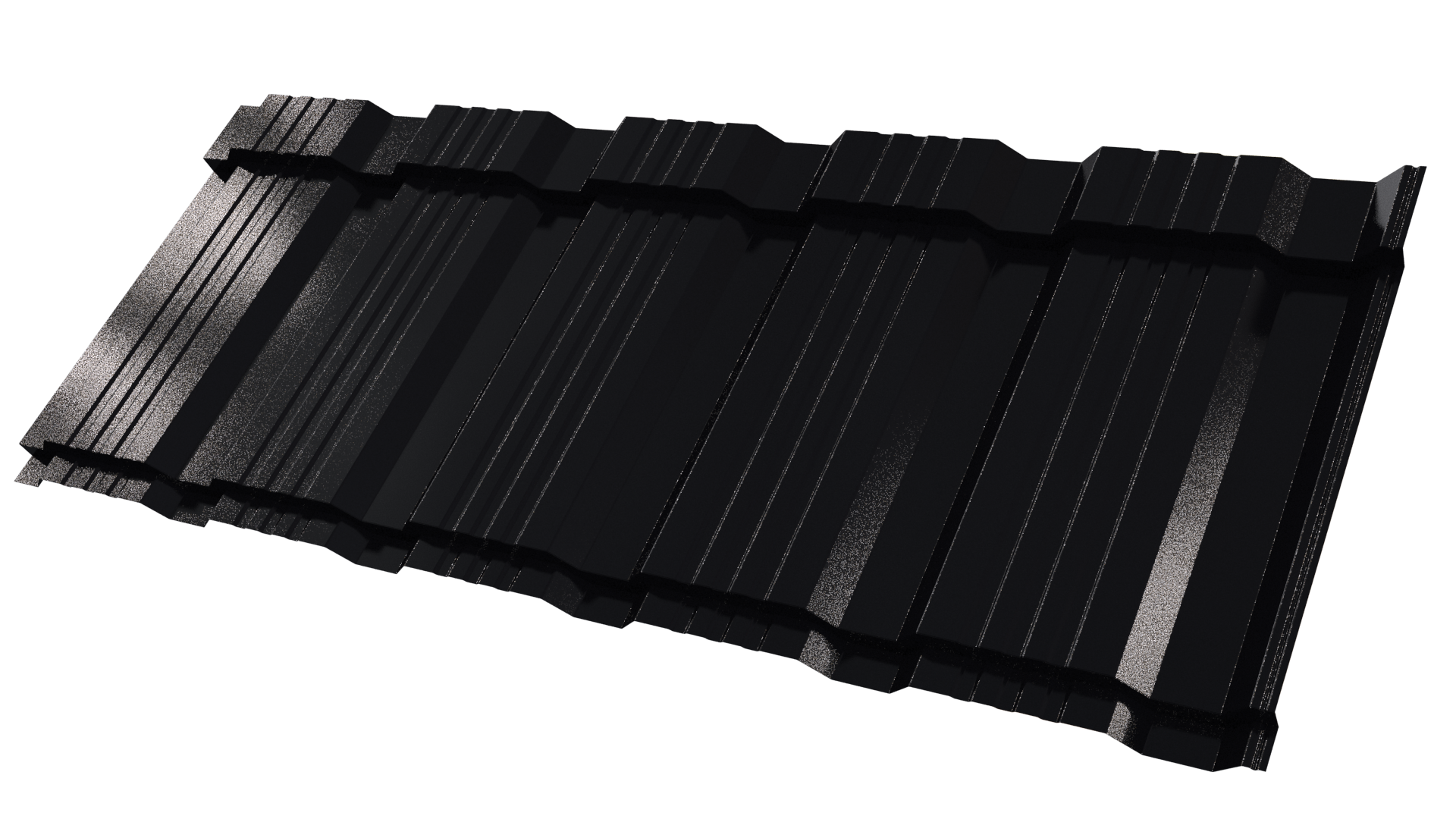 Металлочерепица Каскад 1195/1130x0,5 мм, 9005 черный янтарь глянцевый