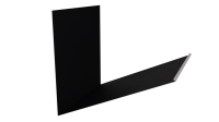 Планка примыкания верхняя к трубе фальц 250x210 мм, 9005 черный янтарь матовый