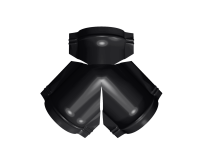 Тройник Y конька круглого 625x510 мм, 9005 черный янтарь глянцевый