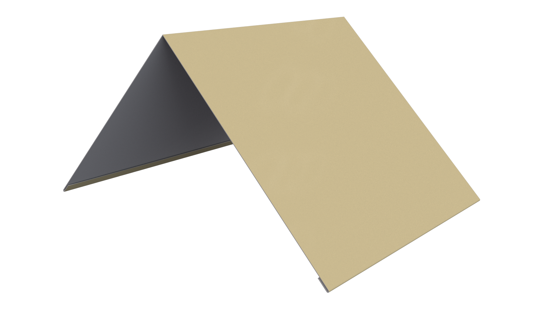 Конёк простой 190x190x2000 мм, 1014 слоновая кость глянцевый