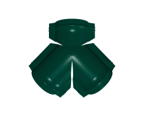 Тройник Y конька круглого 625x510 мм, 6005 зеленый мох глянцевый