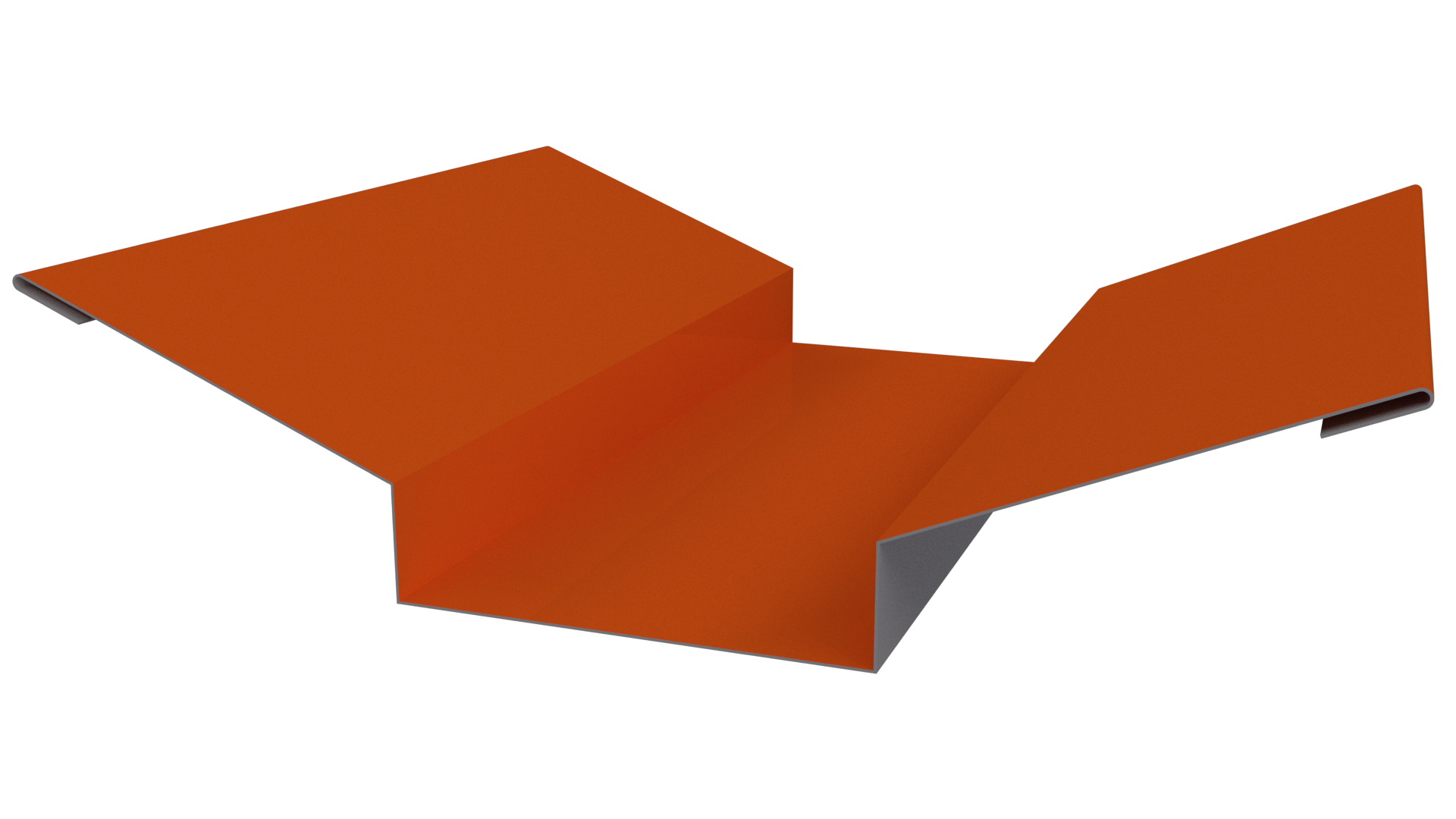 Планка ендовы верхняя 76x76x2000 мм, 2004 оранжевый глянцевый