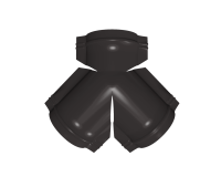 Тройник Y конька круглого 625x510 мм, 8019 серо-коричневый глянцевый