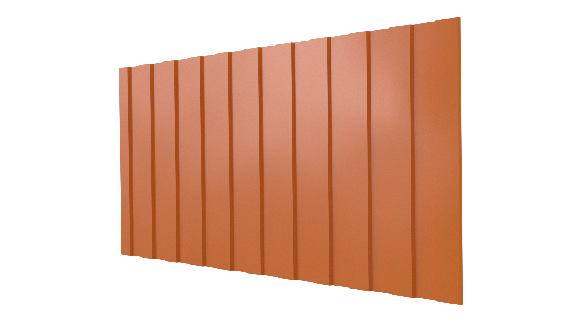 Профнастил С8 1200/1150x0,4 мм, 2011 насыщенный оранжевый глянцевый