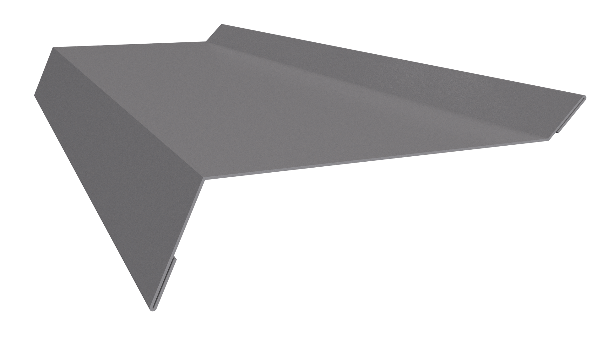 Планка примыкания в штробу 20x60x10 мм, 7004 сигнальный серый глянцевый