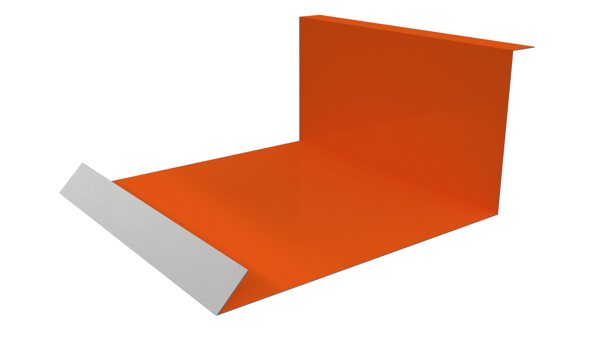 Планка примыкания нижняя 100x200x2000 мм, 2004 оранжевый глянцевый