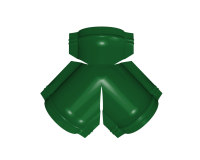 Тройник Y конька круглого 625x510 мм, 6002 лиственно-зеленый глянцевый