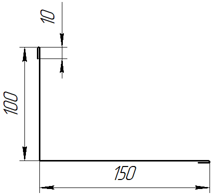 Планка примыкания верхняя 100x150x2000 мм, Картэн