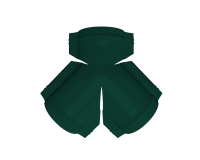 Тройник Y конька круглого 625x510 мм, 6005 зеленый мох матовый