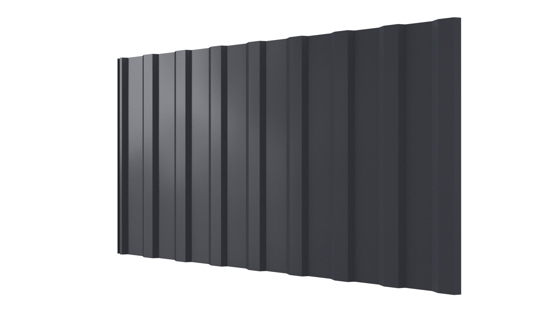 Профнастил С20R 1150/1100x0,65 мм, 7024 графитовый серый глянцевый