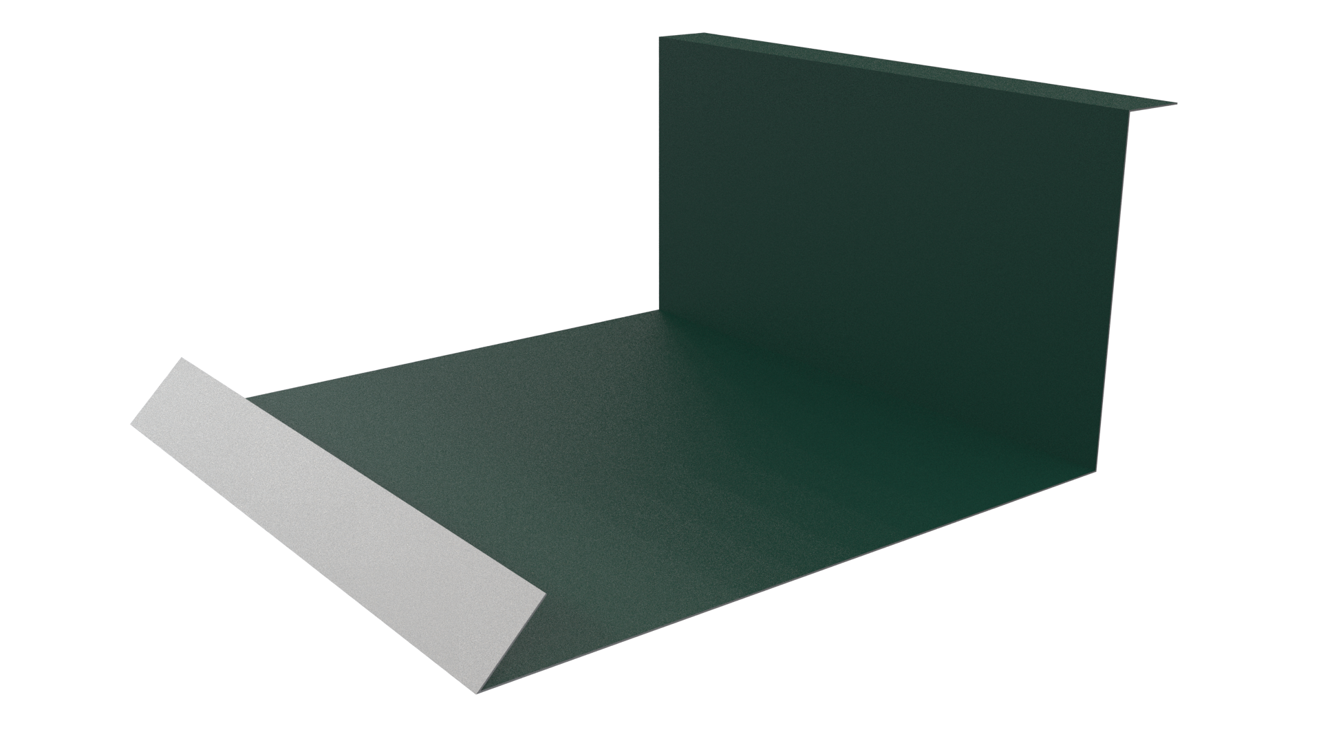 Планка примыкания нижняя 100x200x2000 мм, 6005 зеленый мох матовый