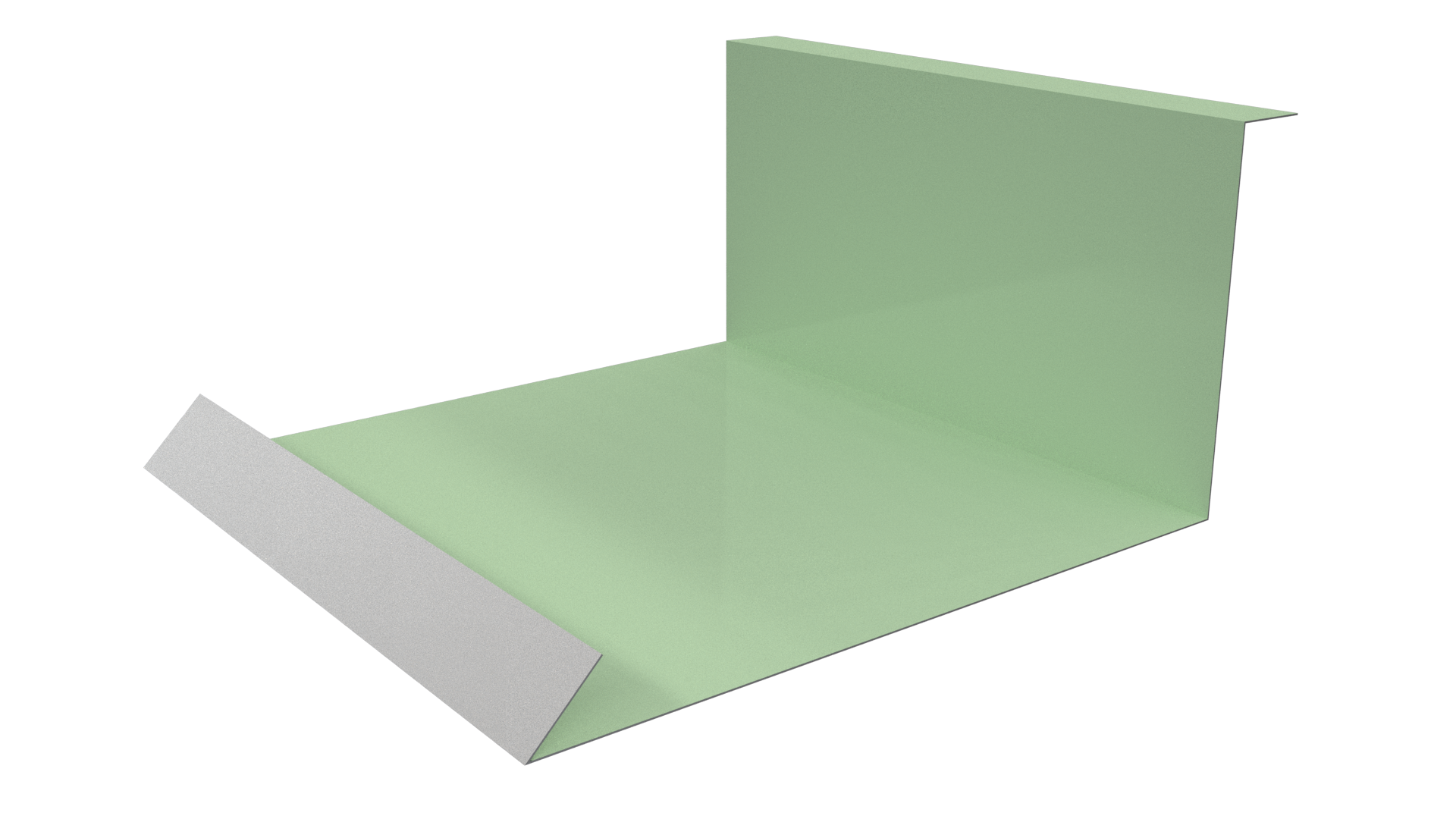 Планка примыкания нижняя 100x200x2000 мм, 6019 бело-зеленый глянцевый
