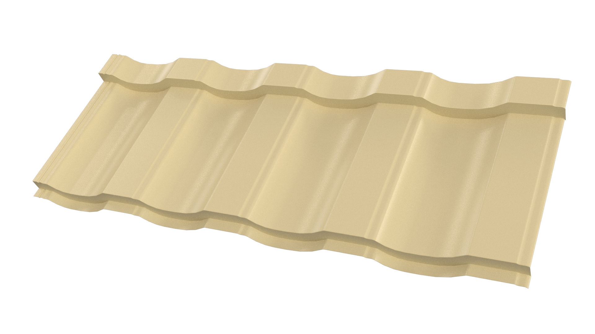 Металлочерепица Геркулес 25 1200/1150x0,5 мм, 1014 слоновая кость глянцевый