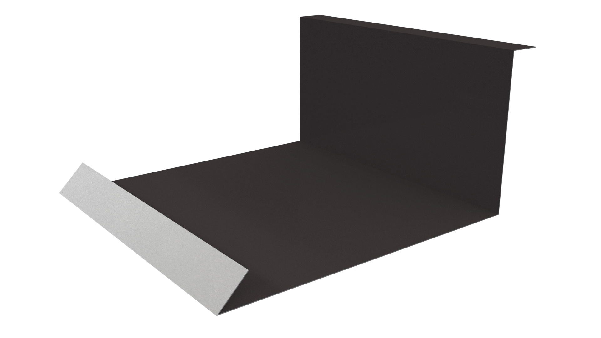 Планка примыкания нижняя 100x200x2000 мм, 8019 серо-коричневый глянцевый