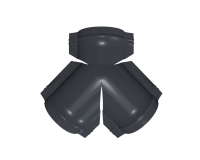 Тройник Y конька круглого 625x510 мм, 7024 графитовый серый глянцевый