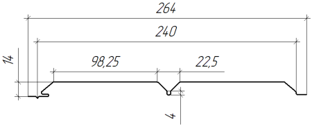 Л-брус 264/240x0,45 мм, Картэн