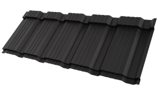 Металлочерепица Каскад 1195/1130x0,5 мм, 9005 черный янтарь матовый
