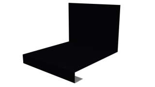Планка примыкания нижняя к трубе фальц 140x200 мм, 9005 черный янтарь глянцевый