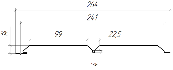 Софит Л-брус перфорированный 264/241x0,5 мм, 7040 серое окно глянцевый