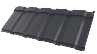 Металлочерепица Каскад 1195/1130x0,5 мм, 7024 графитовый серый PUR Pruf