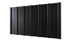 Профнастил НС16 1150/1100x0,3 мм, 9005 черный янтарь глянцевый