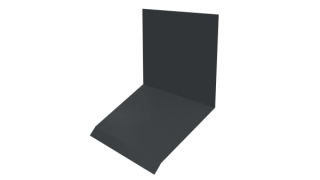 Планка примыкания верхняя к стене фальц 150x130x20 мм, 7011 железно-серый глянцевый