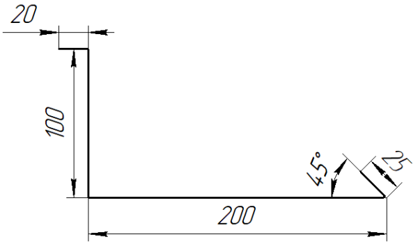 Планка примыкания нижняя 100x200x2000 мм, Картэн