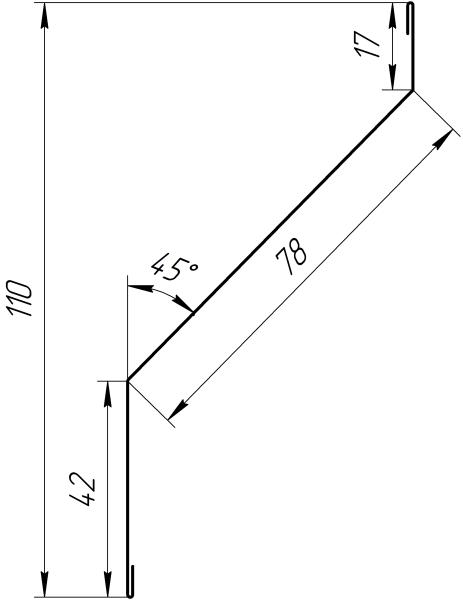 Ламель Хоста 110x0,5 мм, 8004 медно-коричневый матовый
