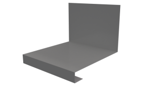 Планка примыкания нижняя к трубе фальц 140x200 мм, 9006 бело-алюминиевый глянцевый