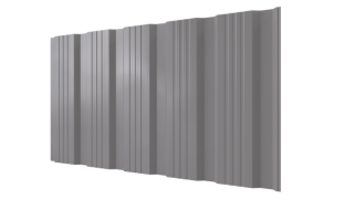 Профнастил К20 1195/1130x0,4 мм эконом, 9006 бело-алюминиевый глянцевый