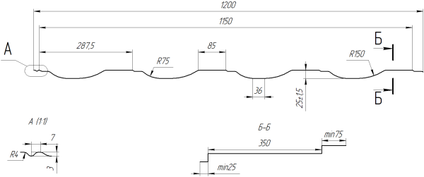 Профиль Орион 30 1200/1150x0,45 мм, 8017 шоколадно-коричневый матовый