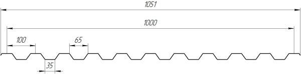 Профнастил С21 1051/1000x0,5 мм, 6002 лиственно-зеленый глянцевый