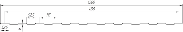 Профнастил С8 1200/1150x0,5 мм, 6005 зеленый мох матовый