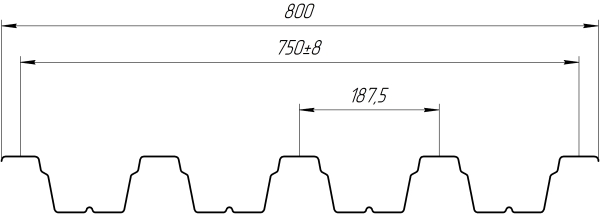 Профнастил Н75 800/750x0,65 мм, 5005 сигнальный синий глянцевый