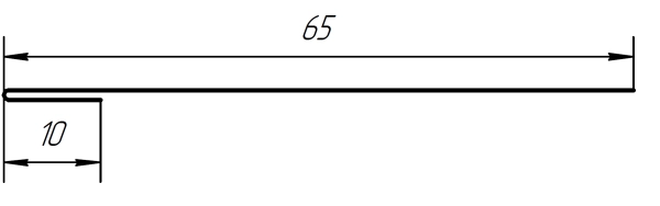 Планка завершающая 65x2000 мм, 6005 зеленый мох матовый
